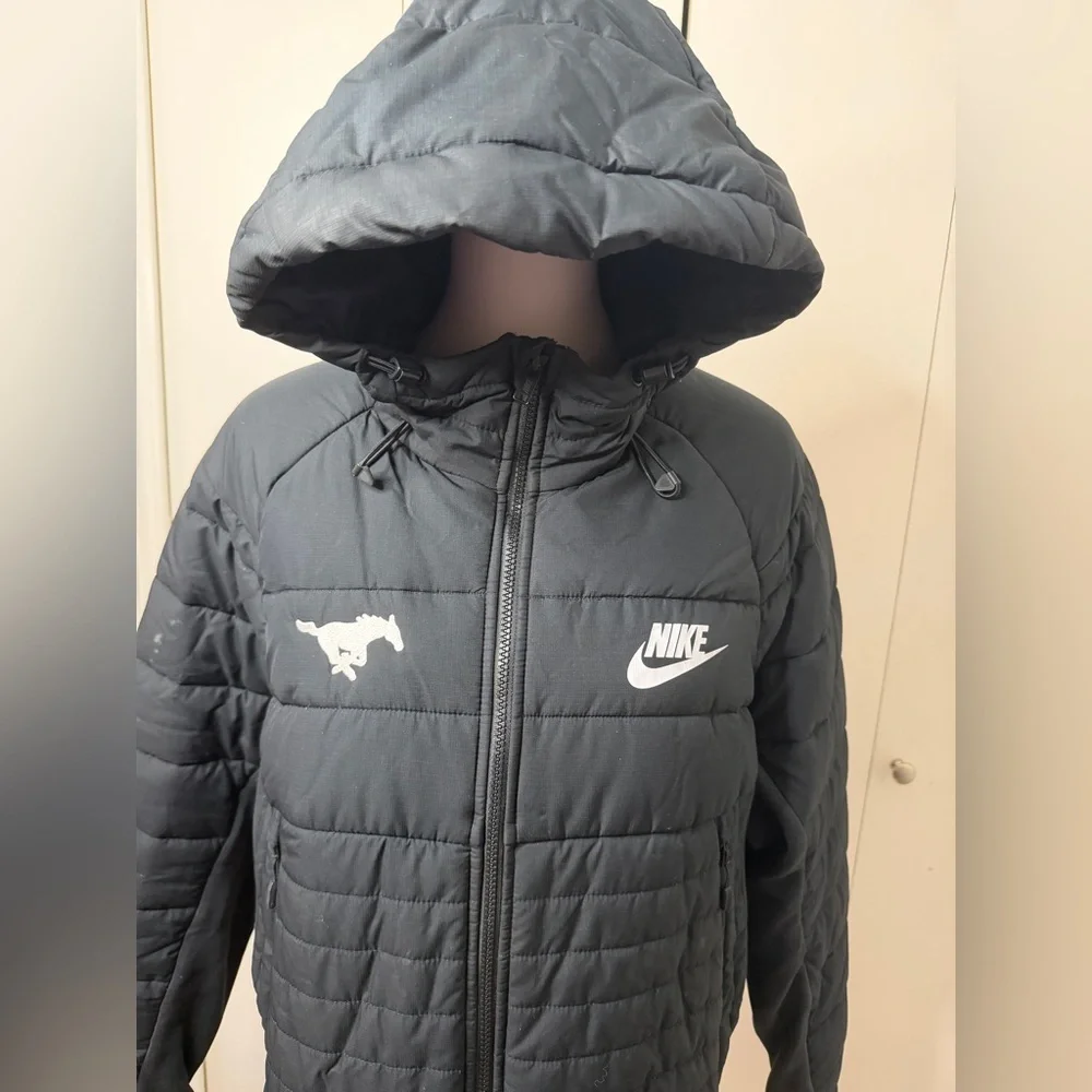 Nike Black Quilted Jacket with Hood